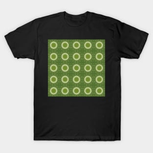 Water Droplets on a Green Leaf Kaleidoscope pattern 15 T-Shirt